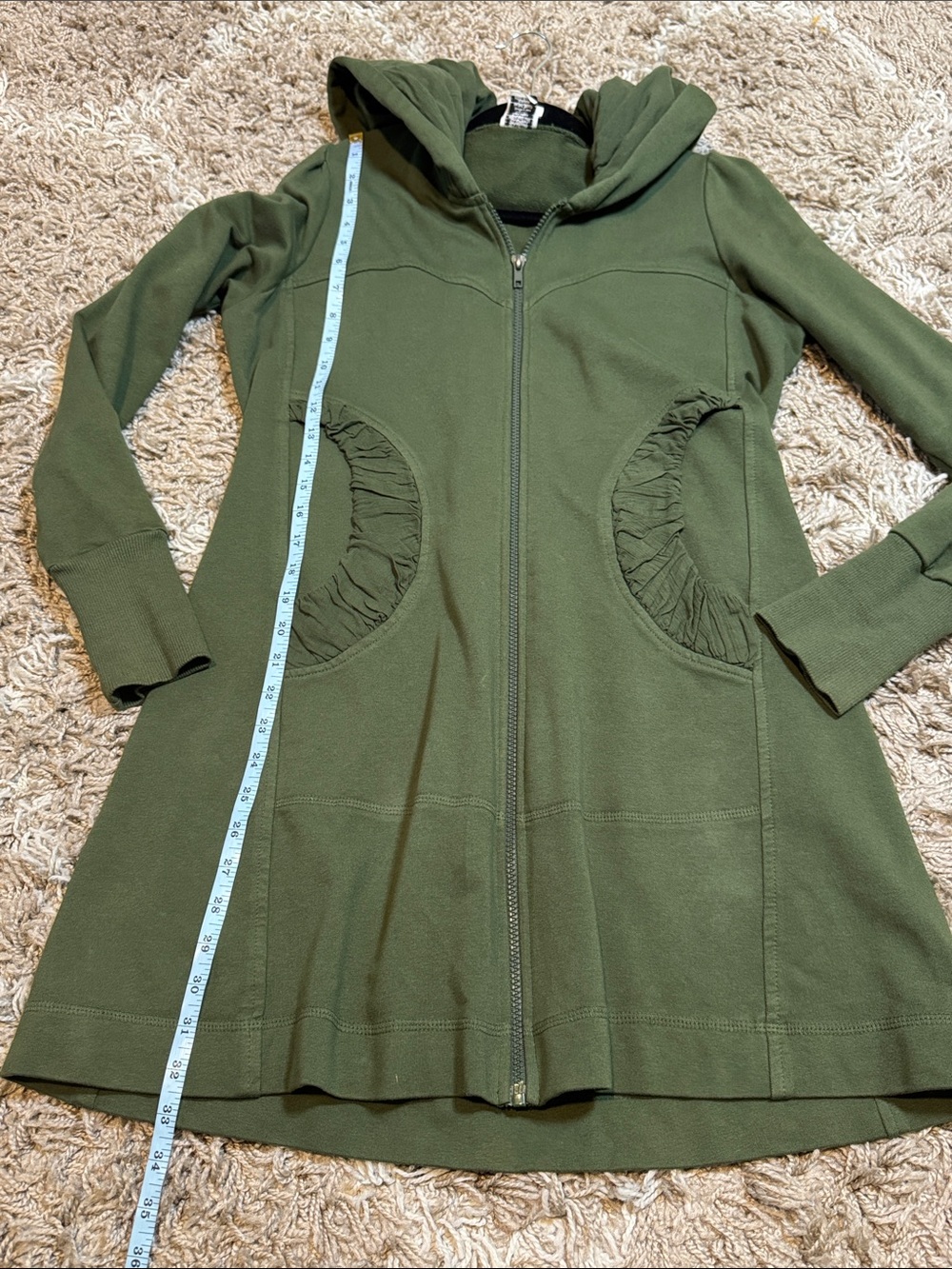 CMC (Color Me Cotton) Leah Long Hoodie Jacket Green size Small - Picture 8 of 10